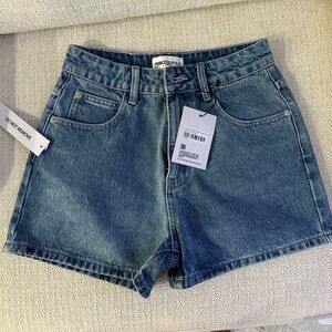 Princess Polly Blue Jean Shorts High-Waisted Relaxed Fit